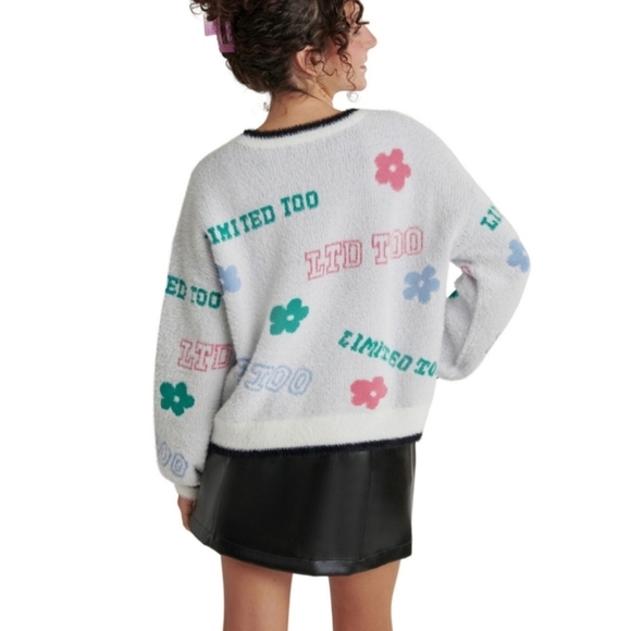 Limited Too Girls Eyelash Sweater. Color: Ivory. Size Large (12-14). New. - Picture 2 of 9